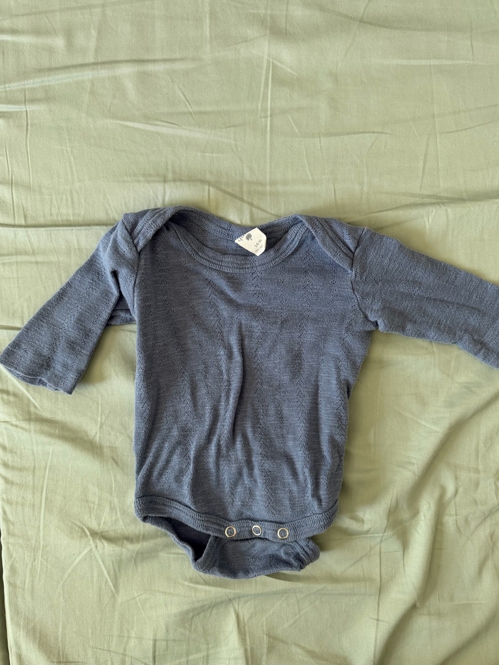 kate quinn Light Blue Long Sleeve Baby Bodysuit